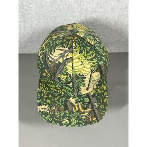 Vintage Bushlan Real Tree Camo Snapback Hat Cap Green Cotton USA Made